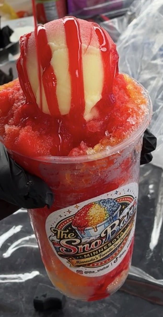 A strawberry lemonade Sno Globe